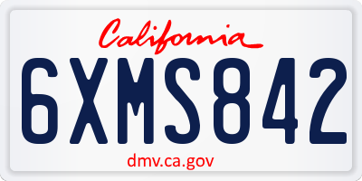 CA license plate 6XMS842