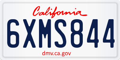 CA license plate 6XMS844