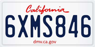 CA license plate 6XMS846