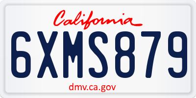 CA license plate 6XMS879