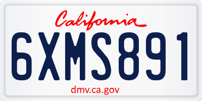 CA license plate 6XMS891