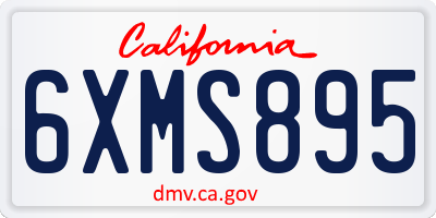 CA license plate 6XMS895