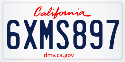 CA license plate 6XMS897