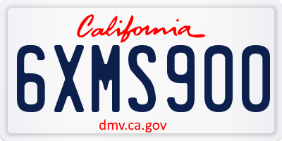 CA license plate 6XMS900