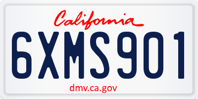 CA license plate 6XMS901