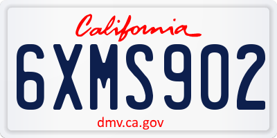 CA license plate 6XMS902