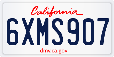 CA license plate 6XMS907