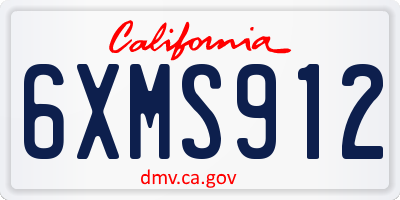 CA license plate 6XMS912