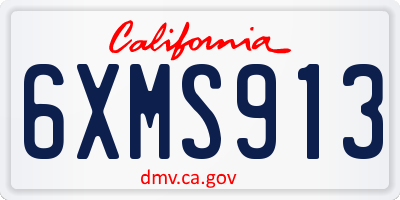 CA license plate 6XMS913