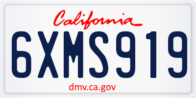 CA license plate 6XMS919