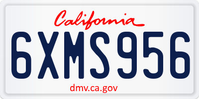 CA license plate 6XMS956