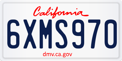 CA license plate 6XMS970