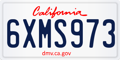 CA license plate 6XMS973