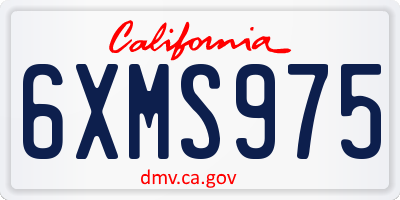 CA license plate 6XMS975