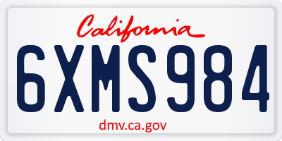 CA license plate 6XMS984