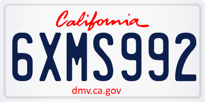 CA license plate 6XMS992