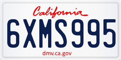 CA license plate 6XMS995