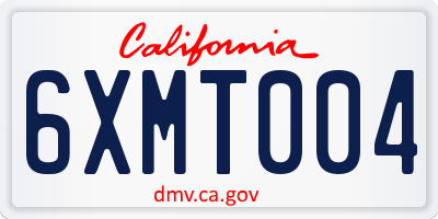 CA license plate 6XMT004