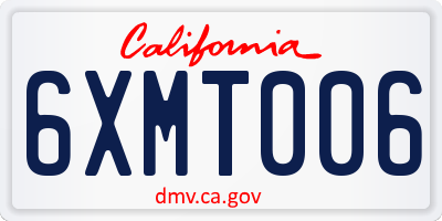 CA license plate 6XMT006