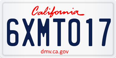 CA license plate 6XMT017