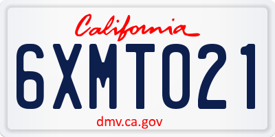 CA license plate 6XMT021