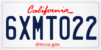 CA license plate 6XMT022