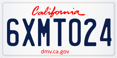 CA license plate 6XMT024