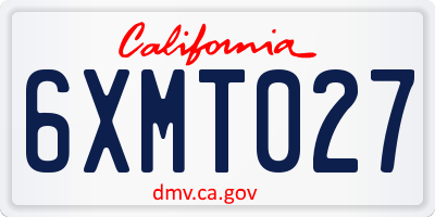CA license plate 6XMT027