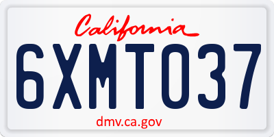 CA license plate 6XMT037