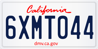 CA license plate 6XMT044