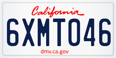 CA license plate 6XMT046