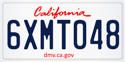 CA license plate 6XMT048