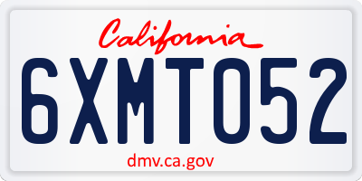 CA license plate 6XMT052