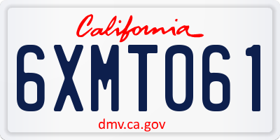 CA license plate 6XMT061