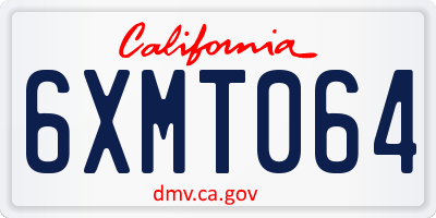 CA license plate 6XMT064
