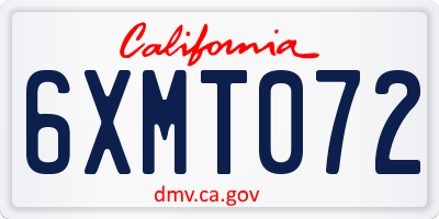 CA license plate 6XMT072