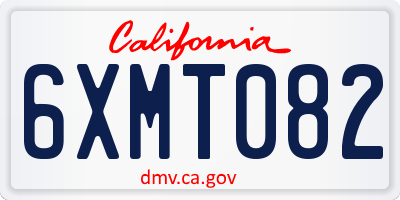 CA license plate 6XMT082