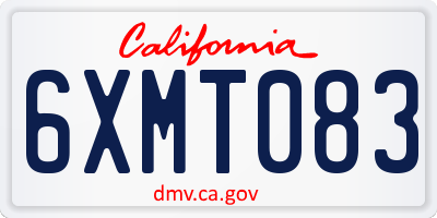 CA license plate 6XMT083