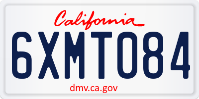 CA license plate 6XMT084