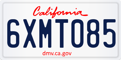 CA license plate 6XMT085