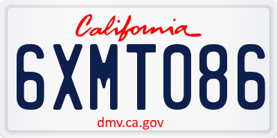 CA license plate 6XMT086
