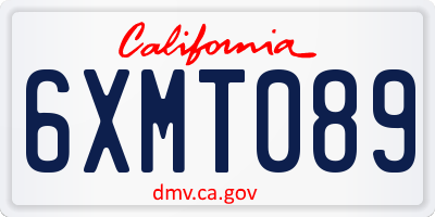 CA license plate 6XMT089