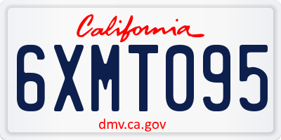 CA license plate 6XMT095