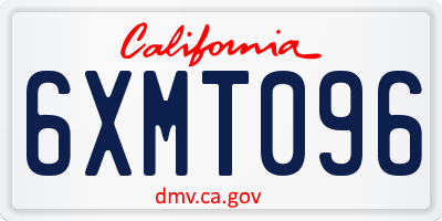 CA license plate 6XMT096