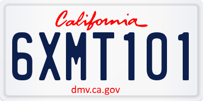 CA license plate 6XMT101