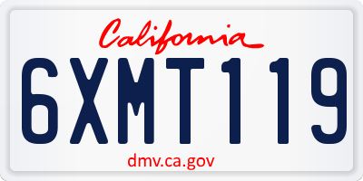 CA license plate 6XMT119
