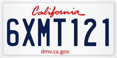 CA license plate 6XMT121