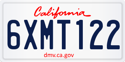 CA license plate 6XMT122