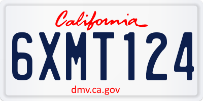CA license plate 6XMT124