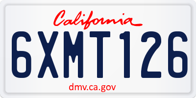 CA license plate 6XMT126